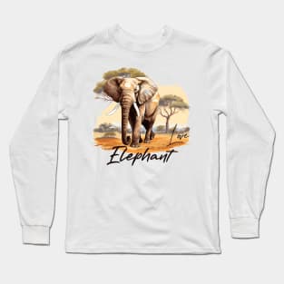 African Elephant Long Sleeve T-Shirt